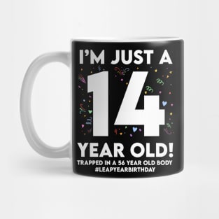 Leap Year Birthday 14Th Birthday Party 56 Years Old Birthday Mug